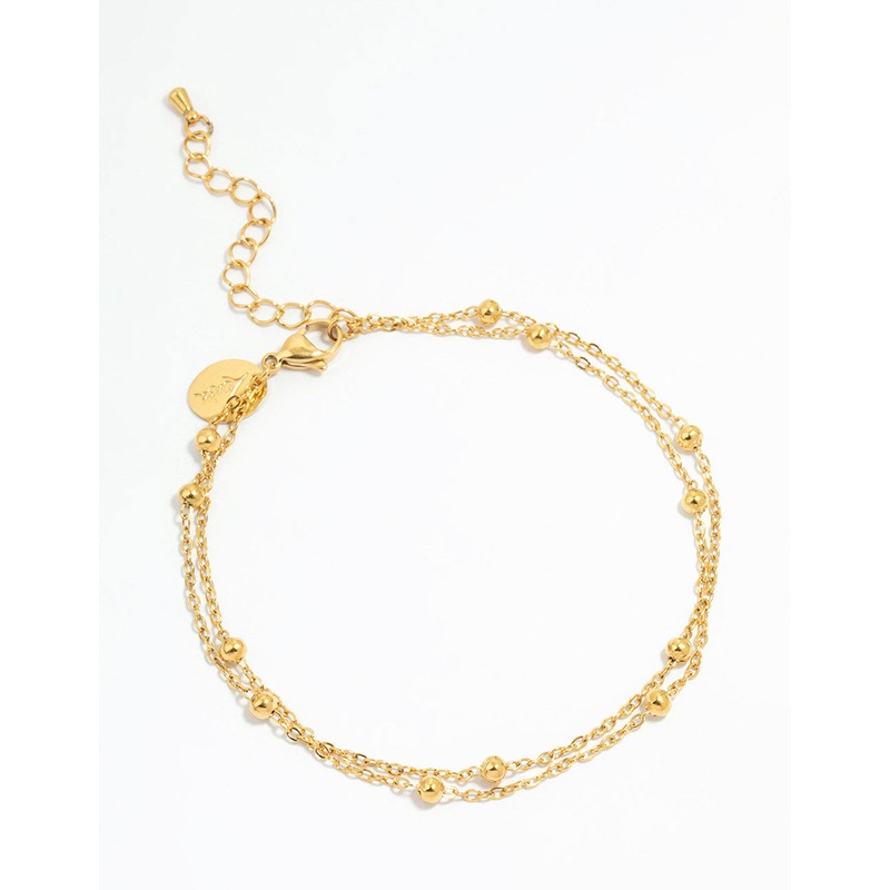 Waterproof Gold Plated Stainless Steel Ball Anklet