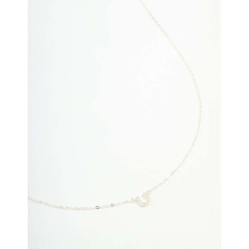Sterling Silver Cubic Zirconia Horseshoe Necklace