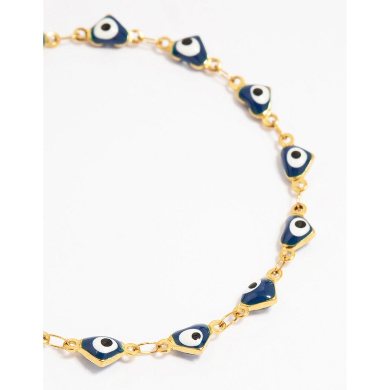 Waterproof Gold Plated Stainless Steel Evil Eye Bracelet