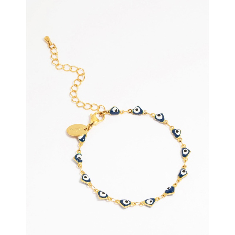 Waterproof Gold Plated Stainless Steel Evil Eye Bracelet