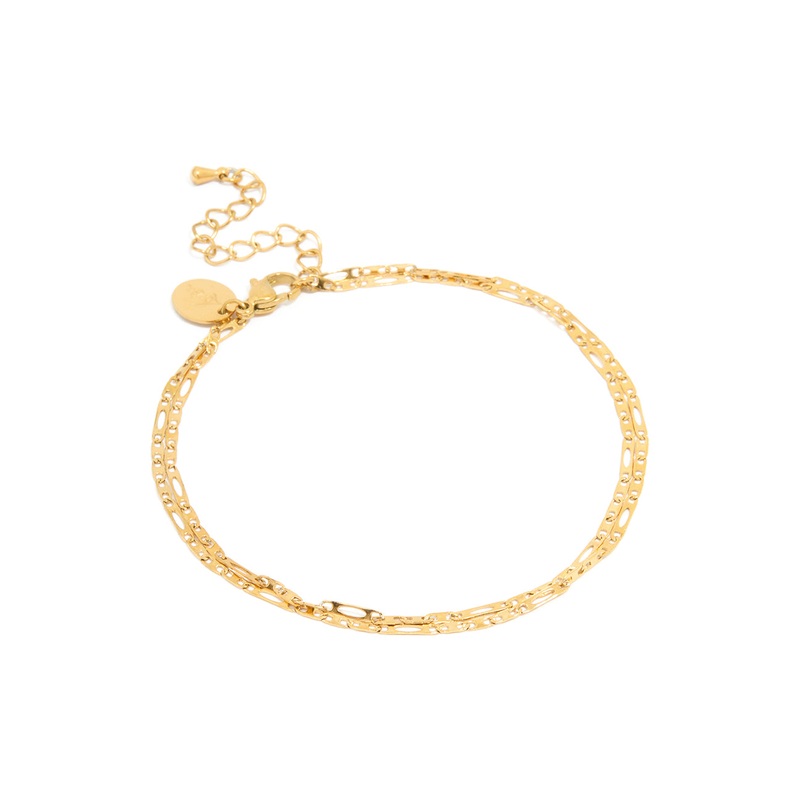 Waterproof Gold Plated Stainless Steel Layered Anklet