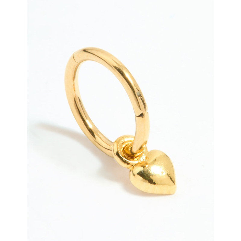 Gold Plated Surgical Steel Micro Heart Clicker