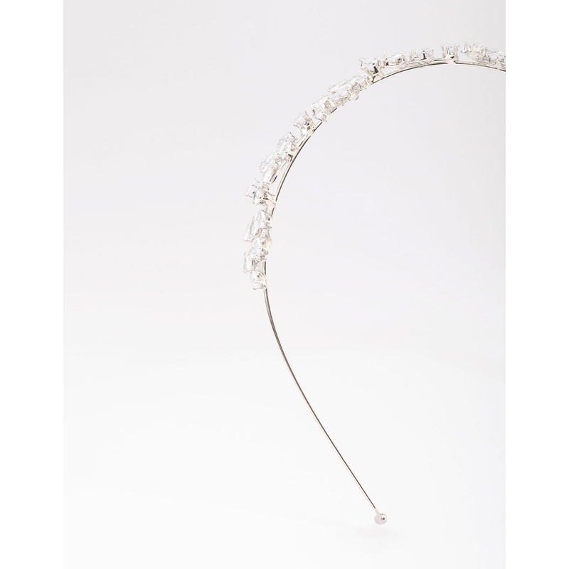 Silver Marquise Round Leaf Headband