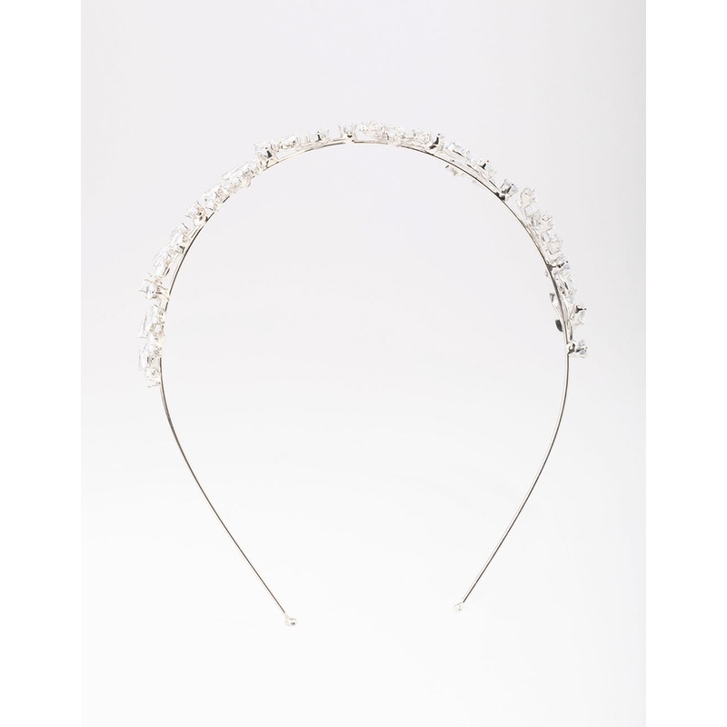 Silver Marquise Round Leaf Headband