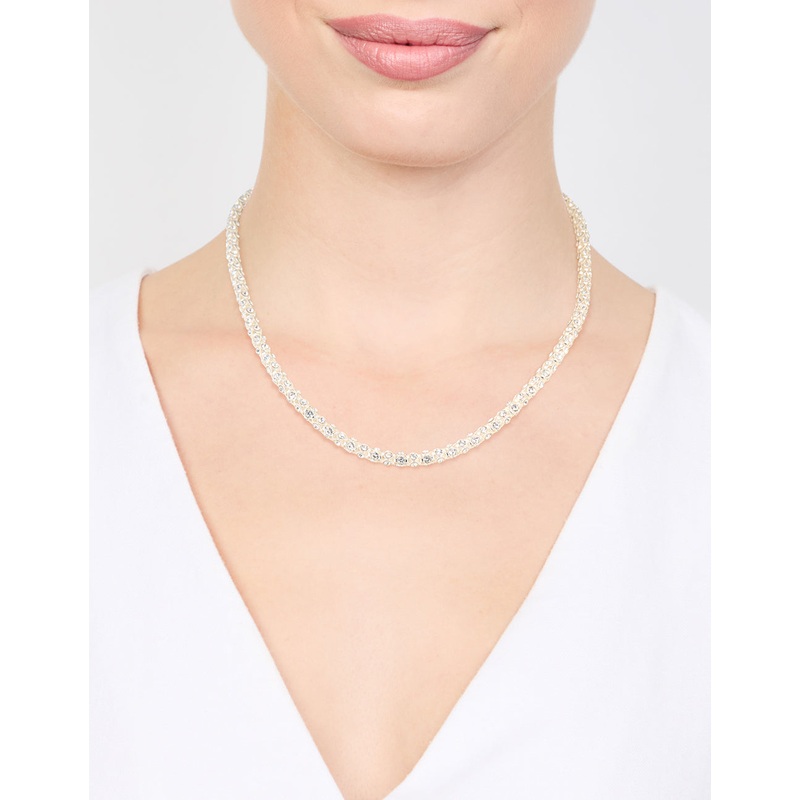 Silver Plated Diamante Fireball Chain Necklace