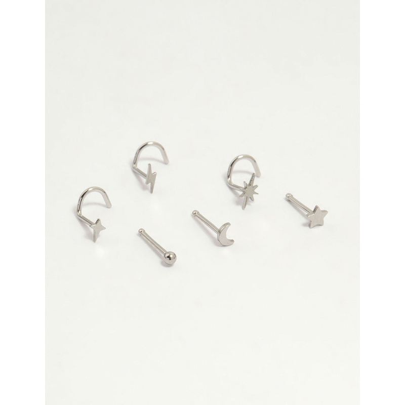 Surgical Steel Celestial Nose Stud 6-Pack