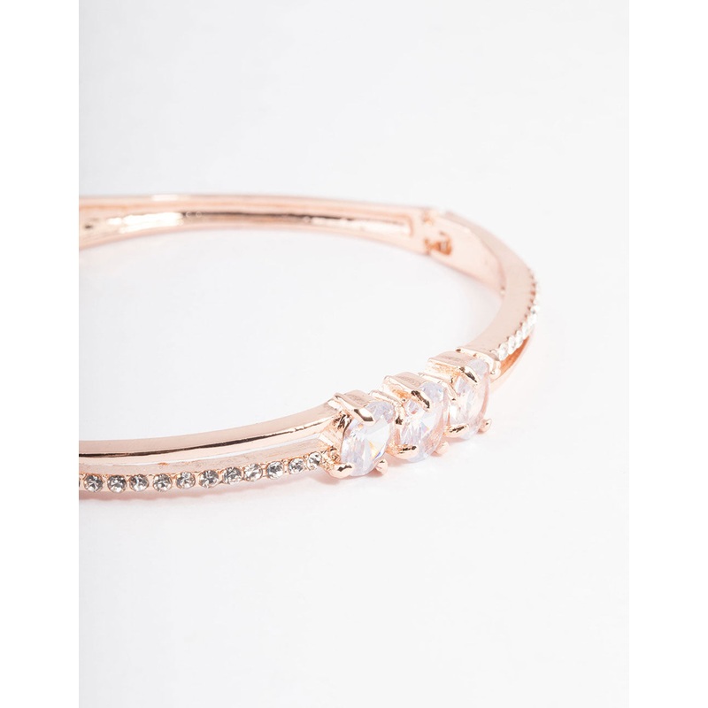 Rose Gold Oval Stone Diamante Bracelet