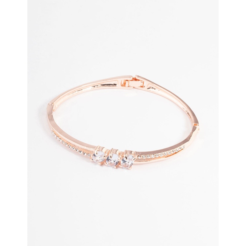 Rose Gold Oval Stone Diamante Bracelet