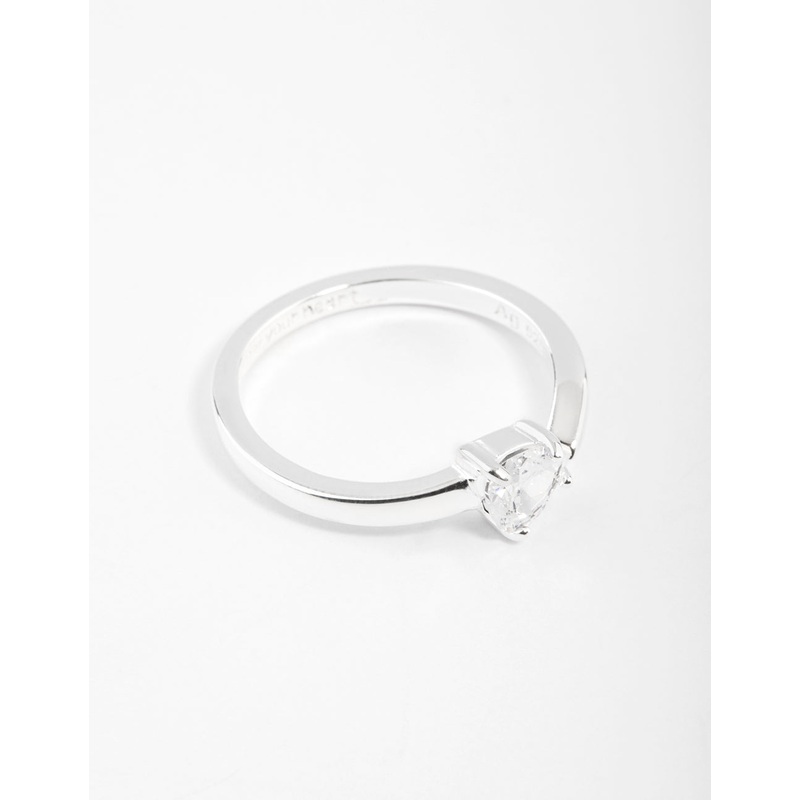 Sterling Silver Cubic Zirconia Heart Wrap Ring