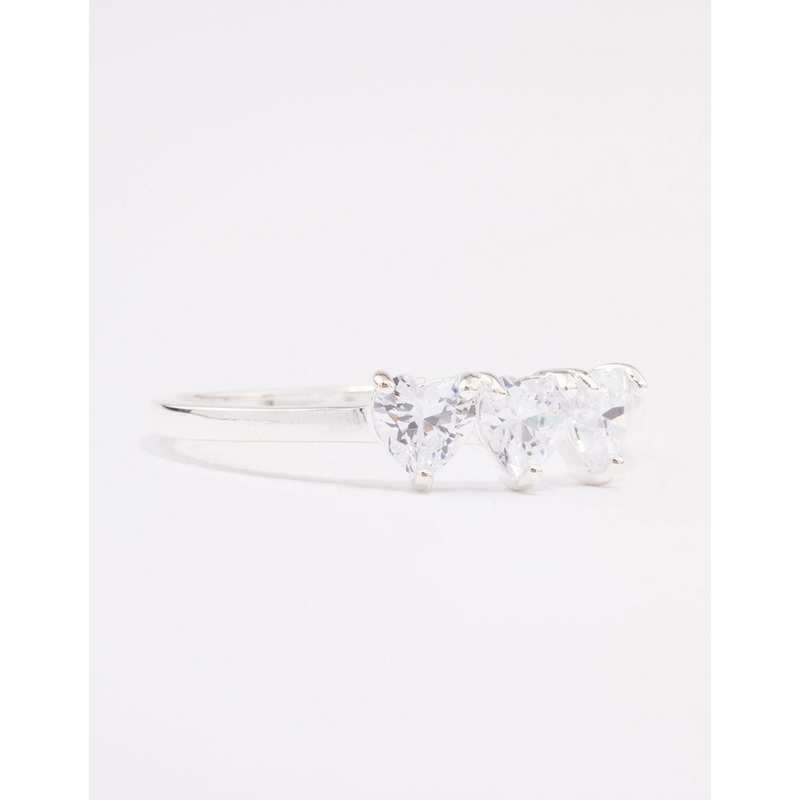 Sterling Silver Trio Heart Ring