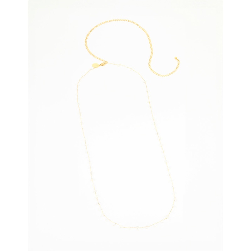 Waterproof Gold Plated Stainless Steel Clear Semiprecious Stone Waist Chain