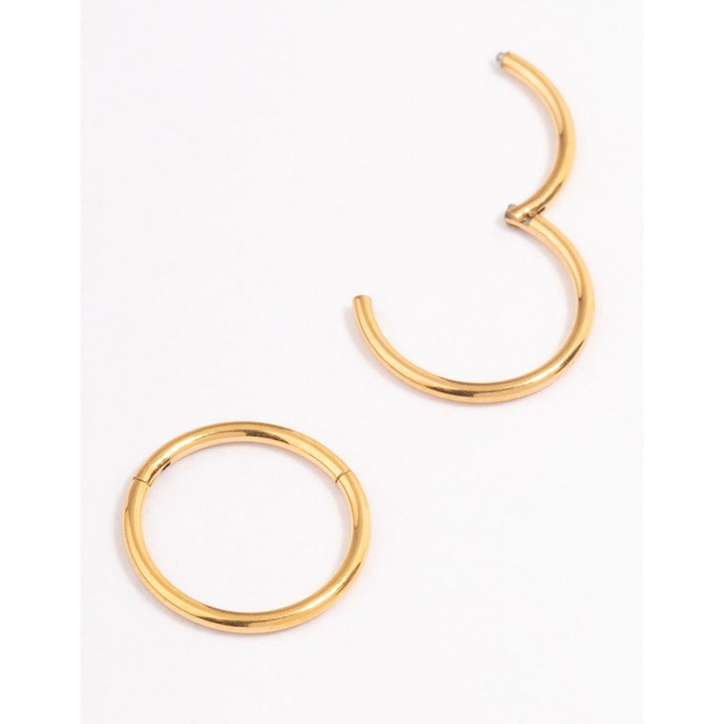 Gold Plated Surgical Steel Fine Sleeper Earrings 8mm