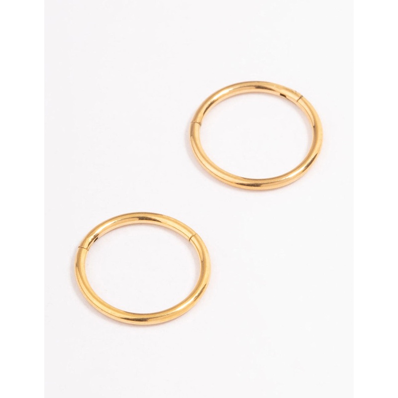 Gold Plated Surgical Steel Fine Sleeper Earrings 8mm