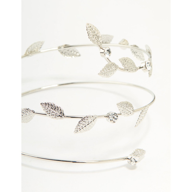 Silver Leaf Wrap Arm Cuff