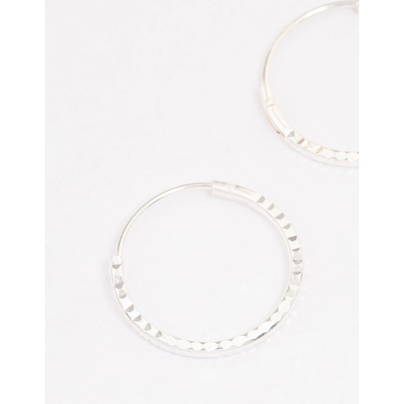 Sterling Silver Diamante Hoop Earrings