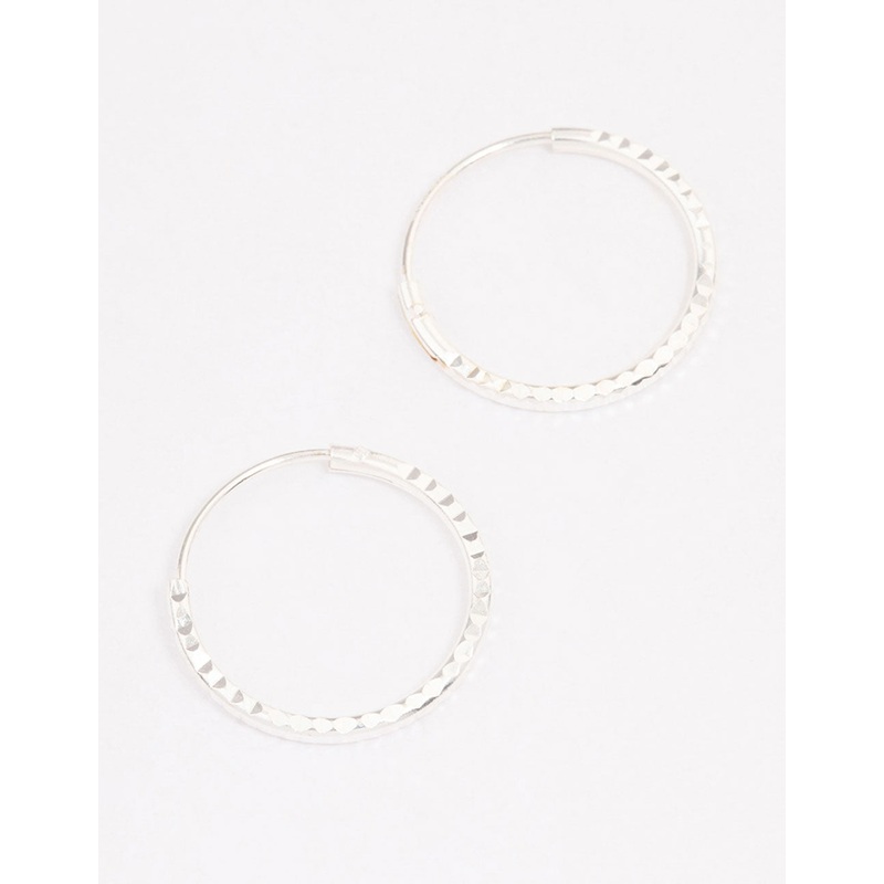 Sterling Silver Diamante Hoop Earrings