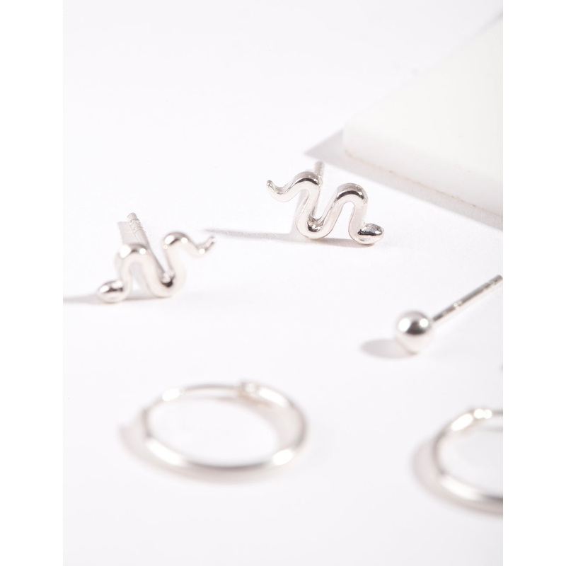 Sterling Silver Snake Earring Pack
