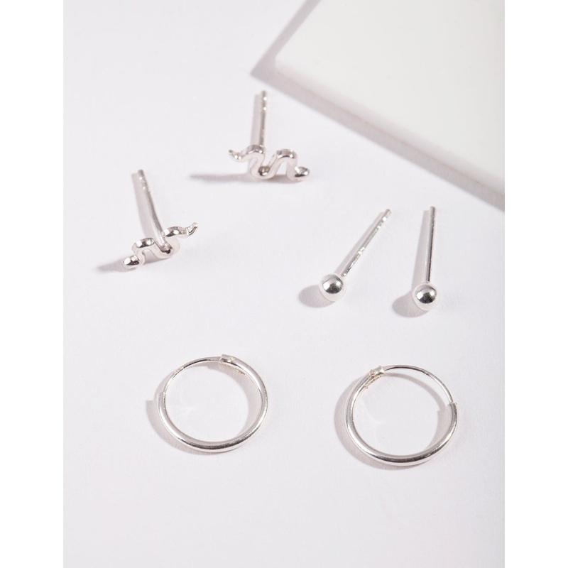 Sterling Silver Snake Earring Pack