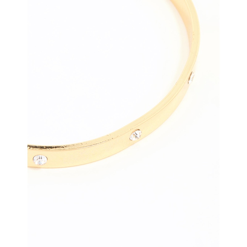 Gold Diamante Open Wrist Cuff