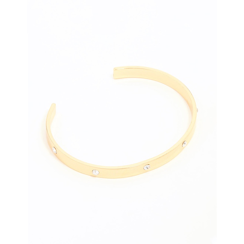 Gold Diamante Open Wrist Cuff