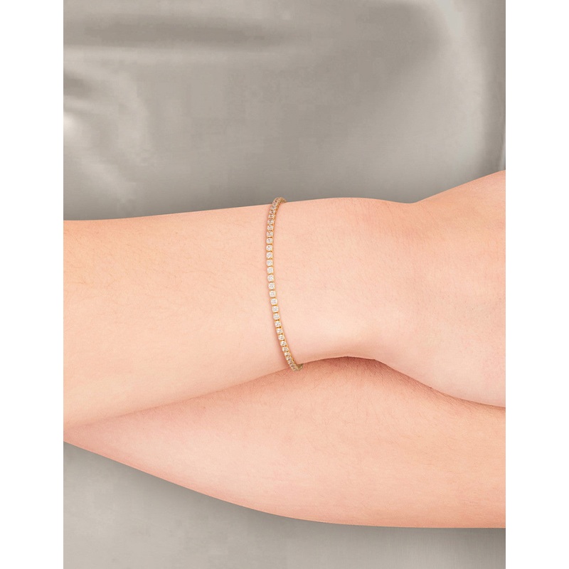 Gold Plated Small Round Tennis Bracelet