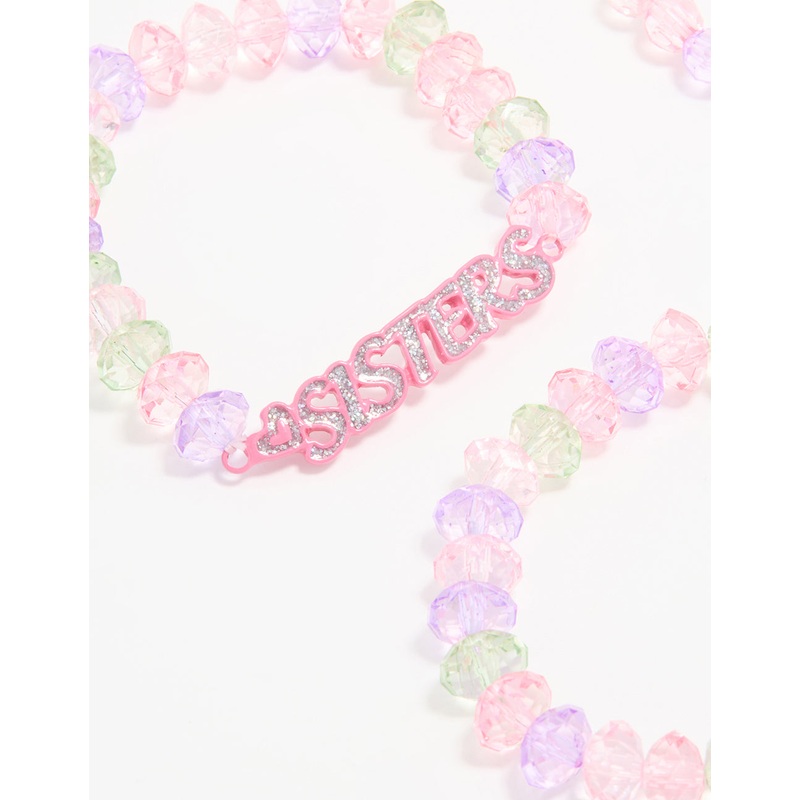 Kids Beaded Sister Stretch Bracelets 4-Pack