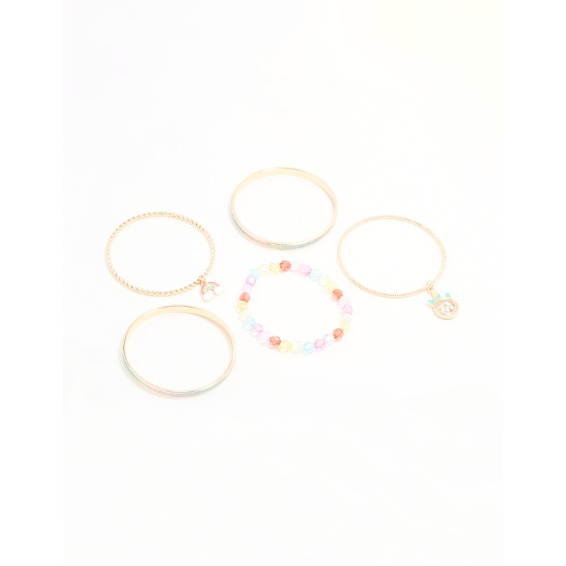 Kids Gold Bangles 5-Pack