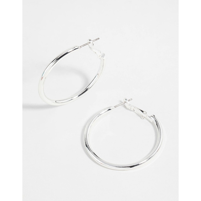 Silver Narrow Hinged Hoop Earrings