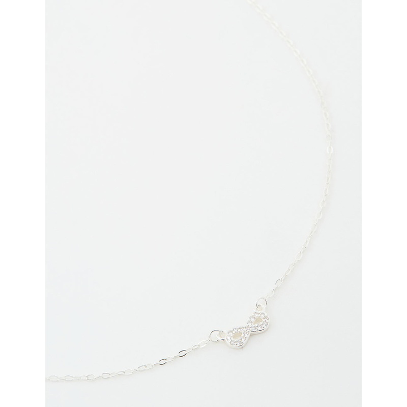 Sterling Silver Cubic Zirconia Infinity Necklace