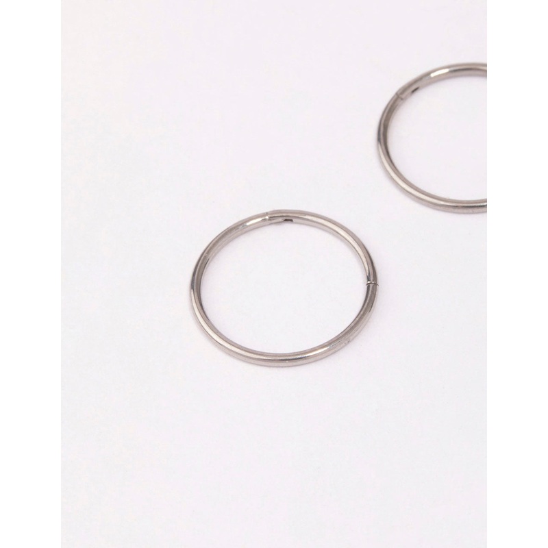 Titanium Fine Sleeper Earrings 10mm