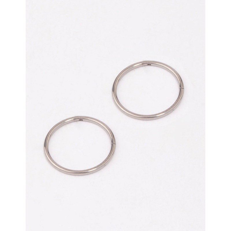 Titanium Fine Sleeper Earrings 10mm