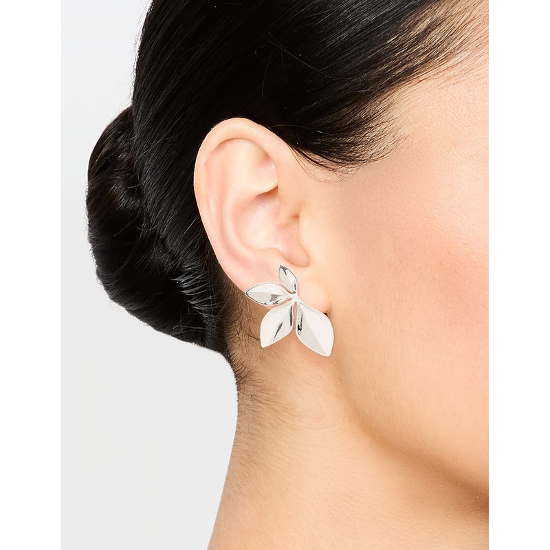 Waterproof Stainless Steel Leaf Cluster Stud Earrings