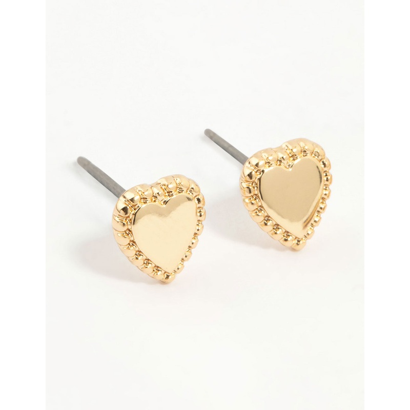 Gold Plated Cubic Zirconia Heart Earrings 3-Pack