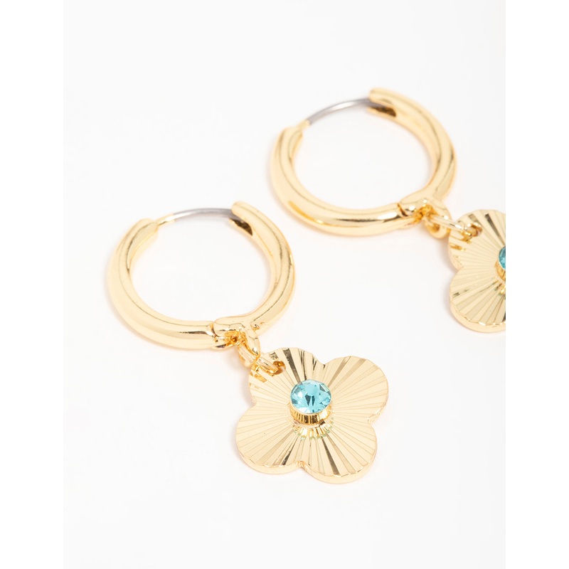 Gold Plated Dragonfly & Flower Drop Earrings 2-Pack