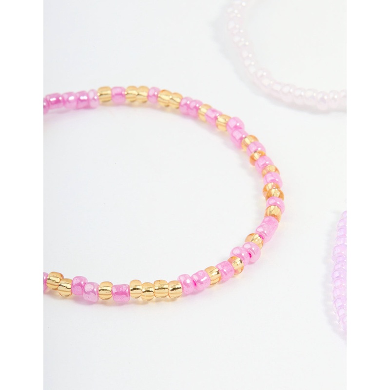 Kids Pastel & Vibrant Beaded Stretch Bracelets 9-Pack