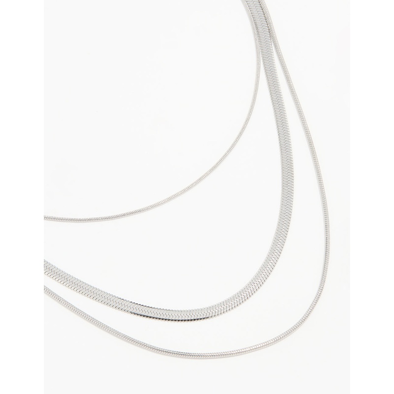 Waterproof Stainless Steel Triple Row Chain Necklace