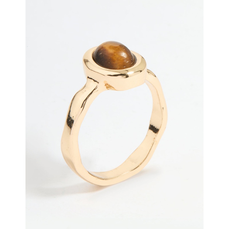 Gold Brown Center Stone Ring|SM|ML