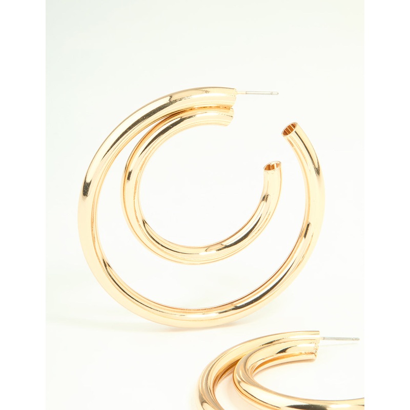 Gold Double Inner Hoop Earrings
