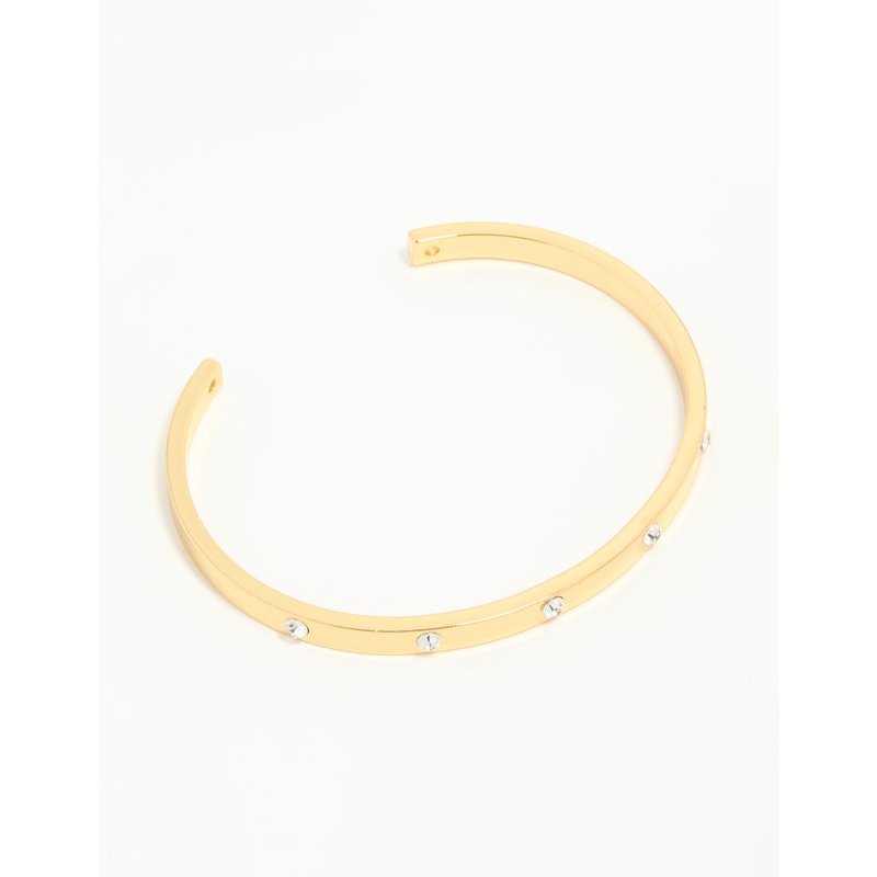 Gold Plated Diamante Wrist Cuff