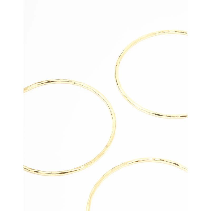 Gold Plated Textured Bangles 5-Pack