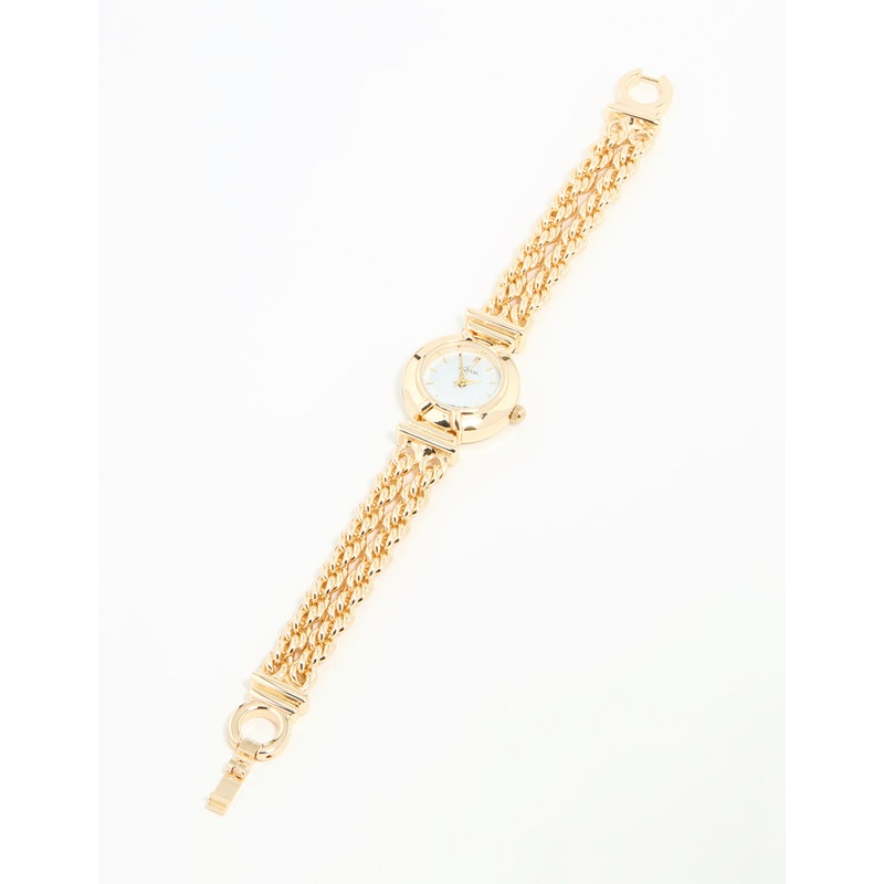 Gold Round Chain Watch Bracelet