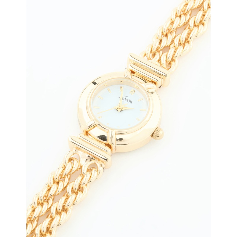 Gold Round Chain Watch Bracelet