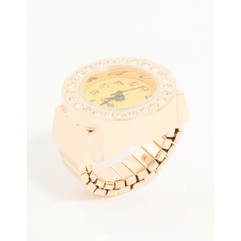 Gold Diamante Watch Ring