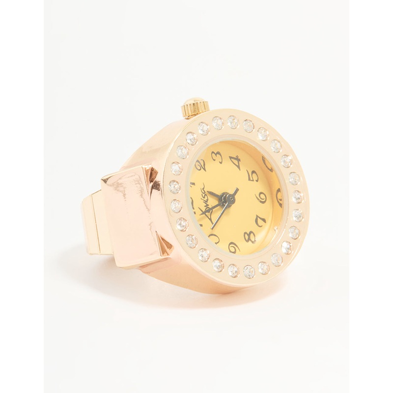 Gold Diamante Watch Ring