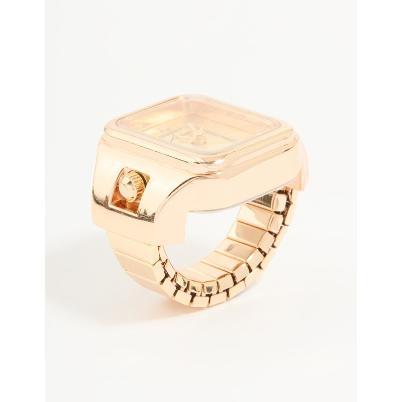 Gold Roman Numeral Watch Ring