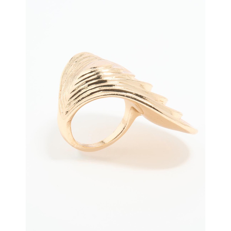 Gold Statement Oval Wave Ring|SM|ML