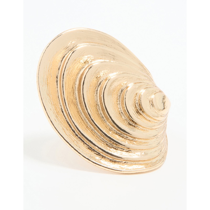 Gold Statement Oval Wave Ring|SM|ML