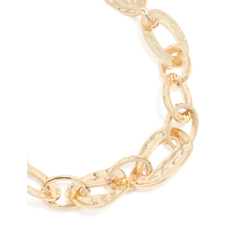 Gold Chunky Organic Chain Necklace