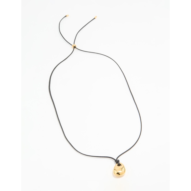 Waterproof Gold Plated Stainless Steel Cord Pendant Necklace