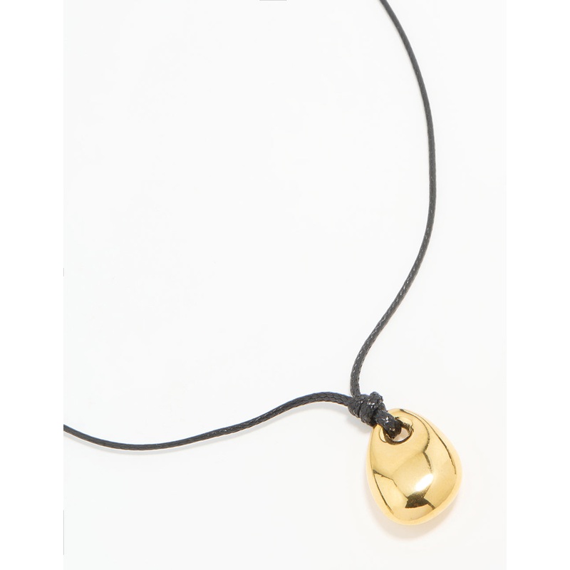 Waterproof Gold Plated Stainless Steel Cord Pendant Necklace